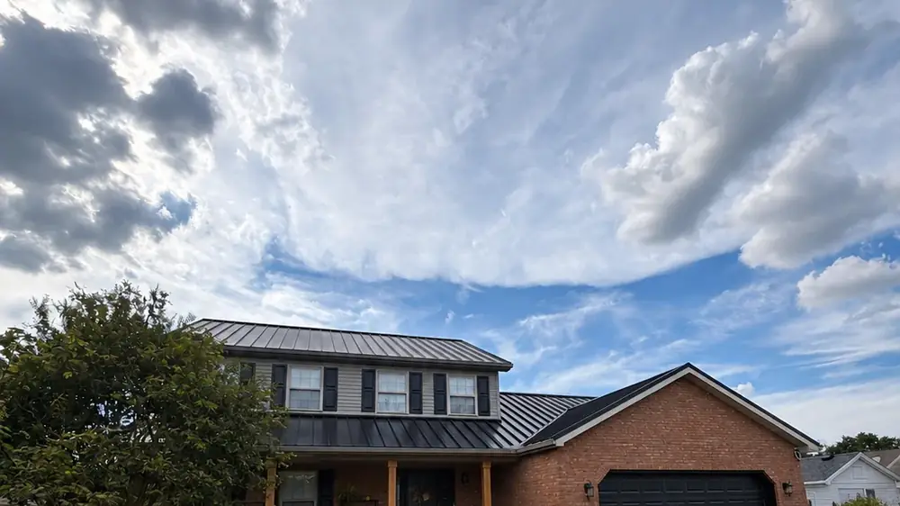 HomeVenture standing seam metal roof on an Evansville area home